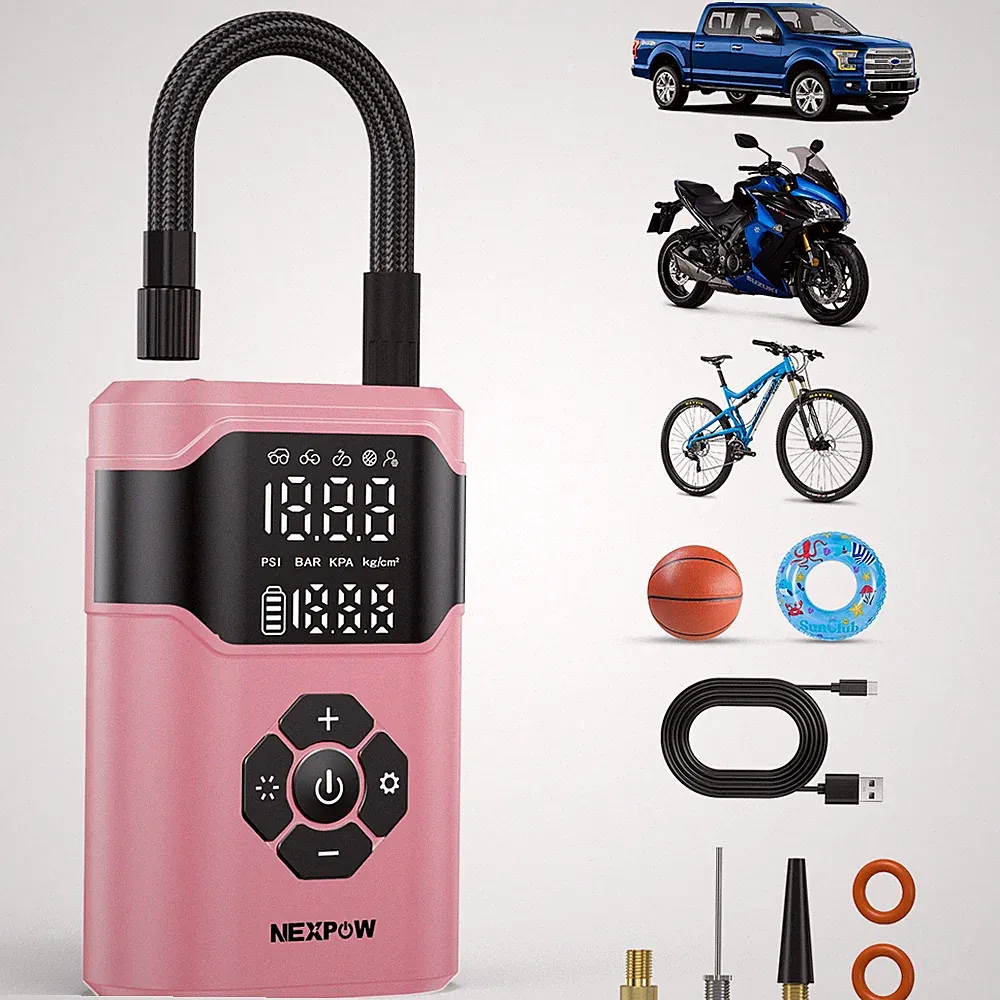 150PSI Cordless Tire Inflator Air Compressor Air Pump 3X Fast Inflation 2-Screen