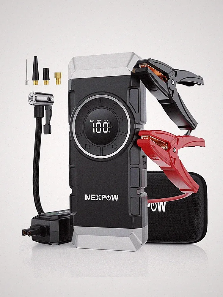 NEXPOW Car Battery Jump Starter with Air Compressor 3000A Peak,12V ... Fast Ship