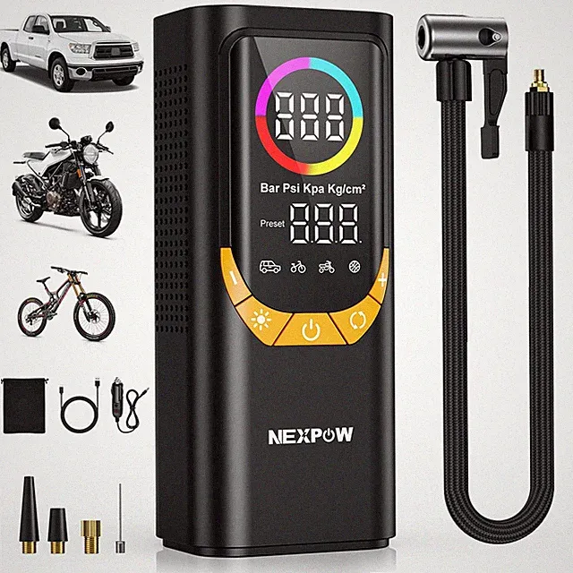 NEXPOW NP17 Portable Air Compressor, 150 PSI Digital Tire Inflator, Fast Inflati