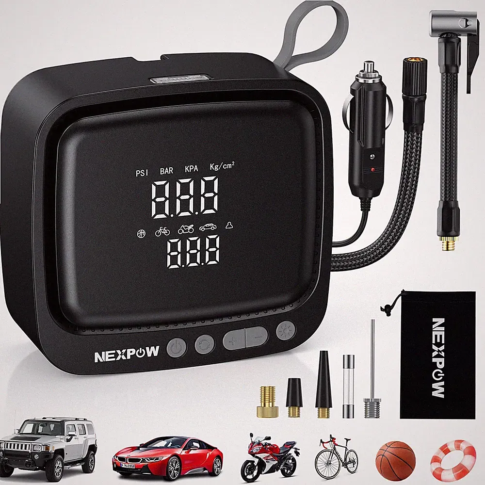 Tire Inflator Portable Air Compressor, NEXPOW 150PSI 12V DC Air Pump with Dua...