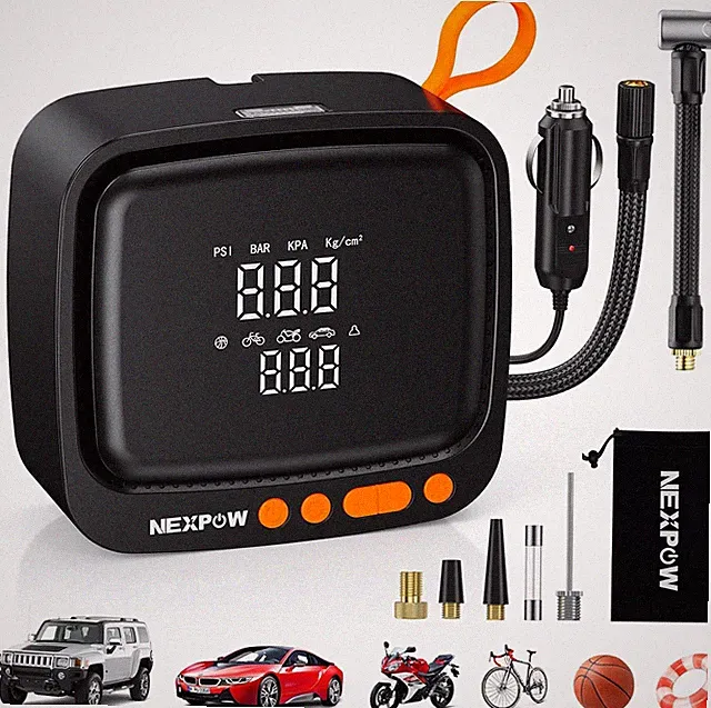 Tire Inflator Portable Air Compressor, NEXPOW 150PSI 12V DC Pump Orange